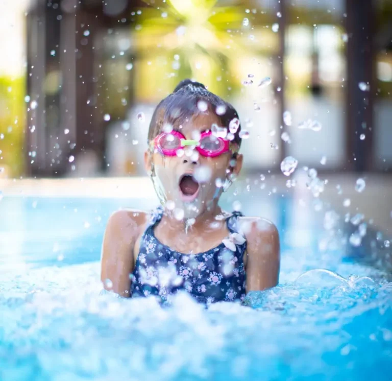 a girl swimming