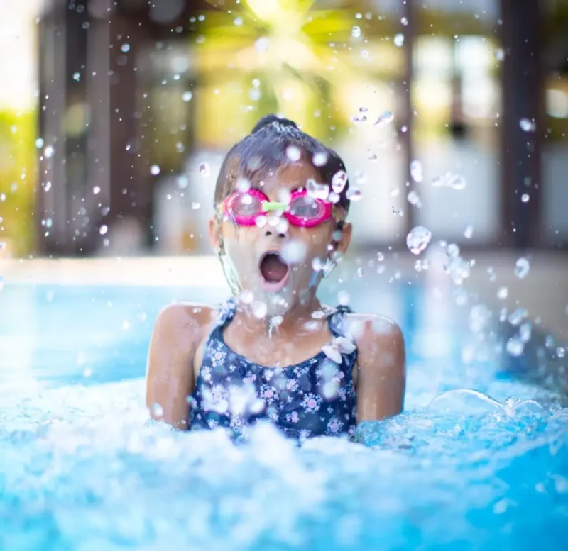 a girl swimming